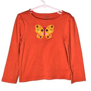 Orange Butterfly Long Sleeve Shirt Gymboree 5t